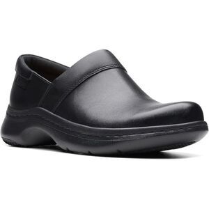 Clarks ClarksPro Gem Black Leather Work Shoes Women’s 8.5 M Slip Resistant Comfo